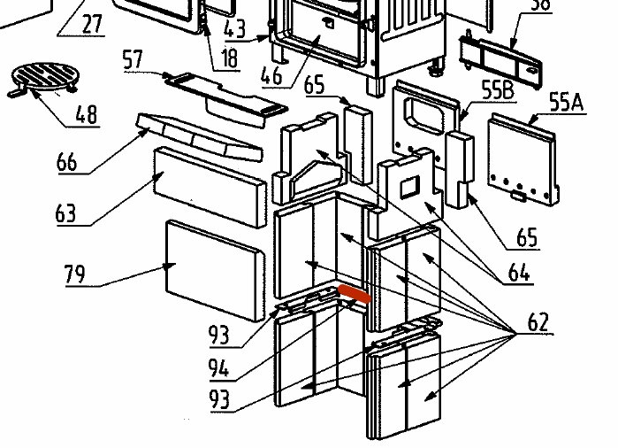 Wamsler WO 109-8 F supporto pietra posteriore