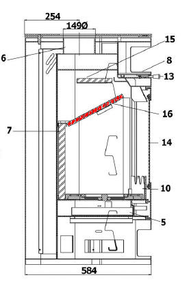 Haas-Sohn Trient 262.15 deflettore di tiraggio in basso