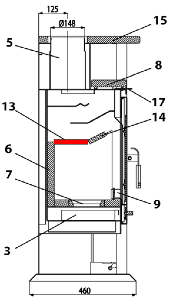 Haas-Sohn Viterbo 3 275.15 deflettore di tiraggio posteriore