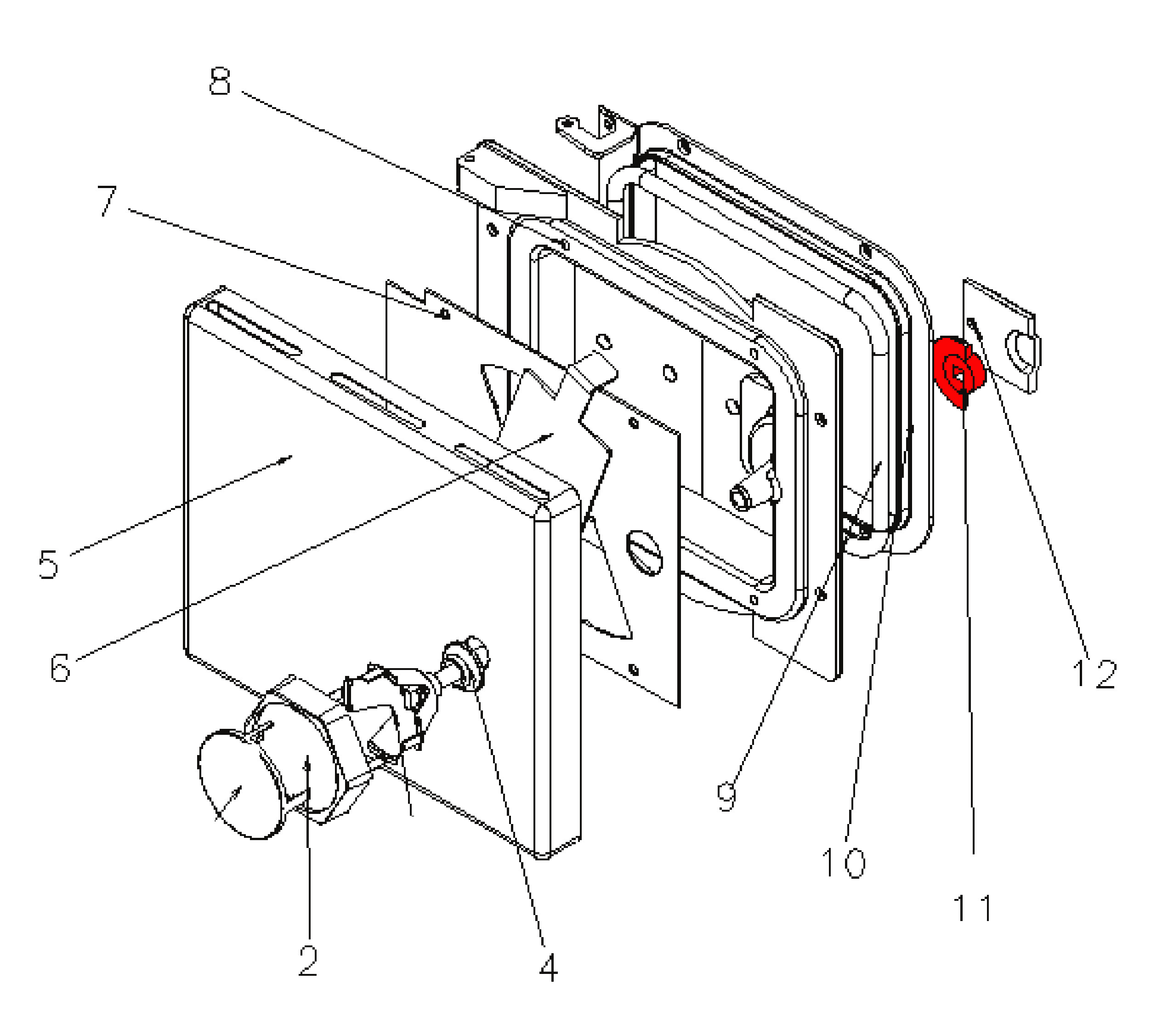 Wamsler K176A-70 nasello di chiusura blocco sportello focolare