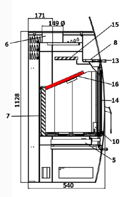 Haas-Sohn Uppsala 2 269.15 deflettore di tiraggio in basso