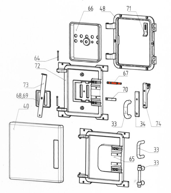 Wamsler K128 asse impugnatura sportello