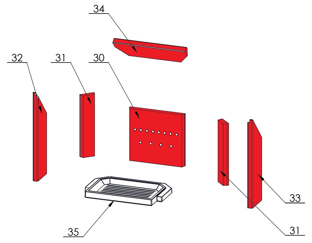 Fireplace Trondol rivestimento focolare
