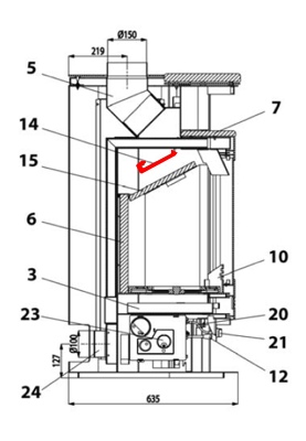 Haas-Sohn Breisgau 172.17 deflettore di tiraggio in alto