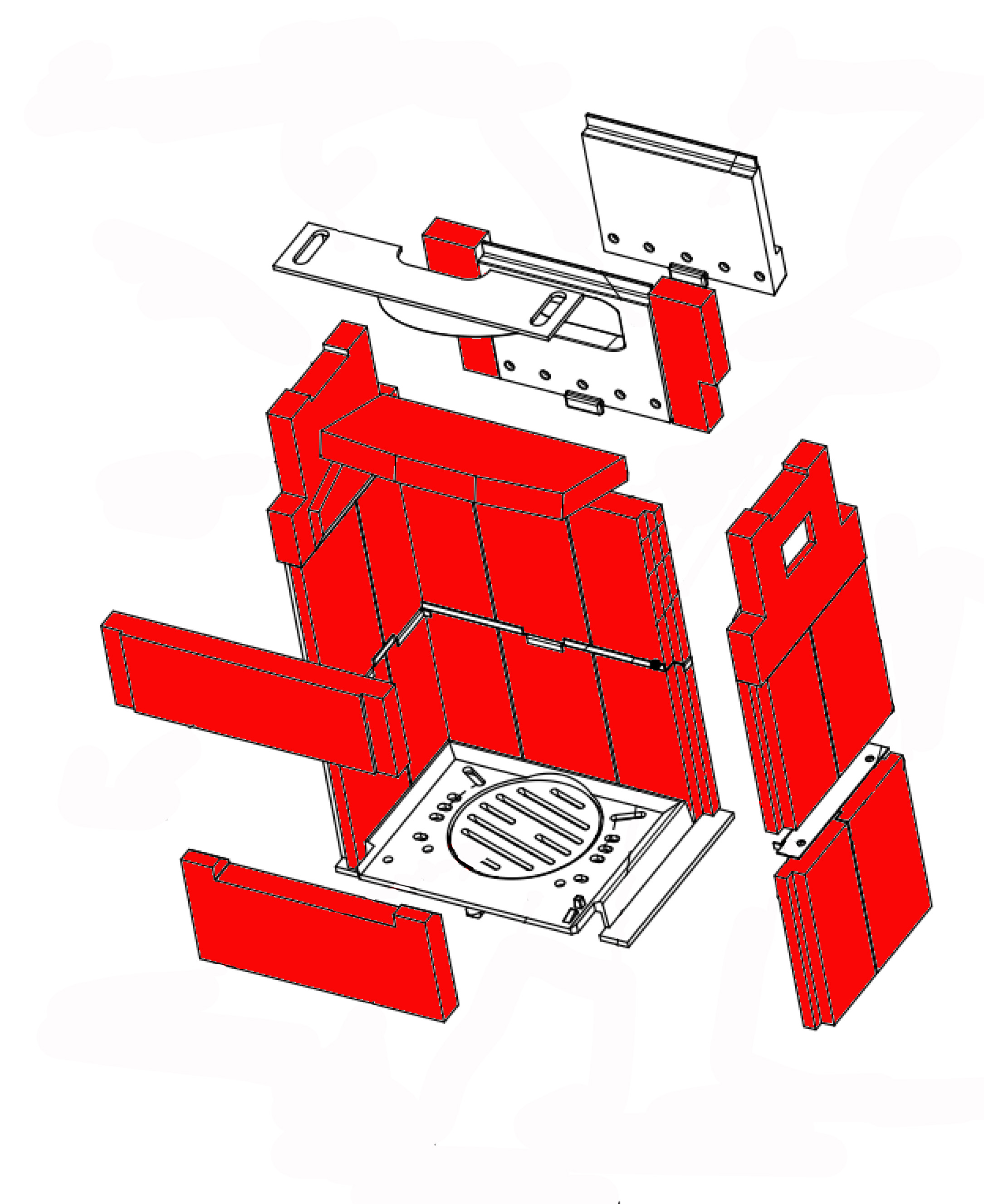 Wamsler tipo 10982 rivestimento focolare set
