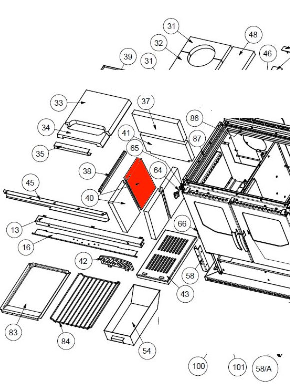 Wamsler W2-90 pietra laterale a sinistra posteriore