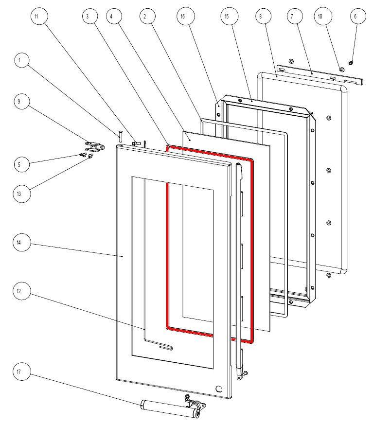 Austroflamm Glass guarnizione per vetro set