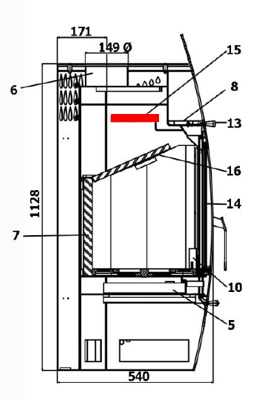 Haas-Sohn Argentum 210.15 deflettore di tiraggio in alto
