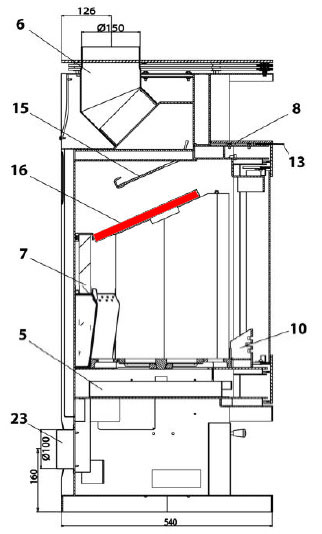 Haas-Sohn Husum 206.15 deflettore di tiraggio in basso