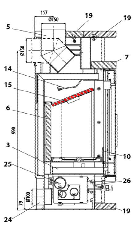 Haas-Sohn RHO 233.17 deflettore di tiraggio in basso