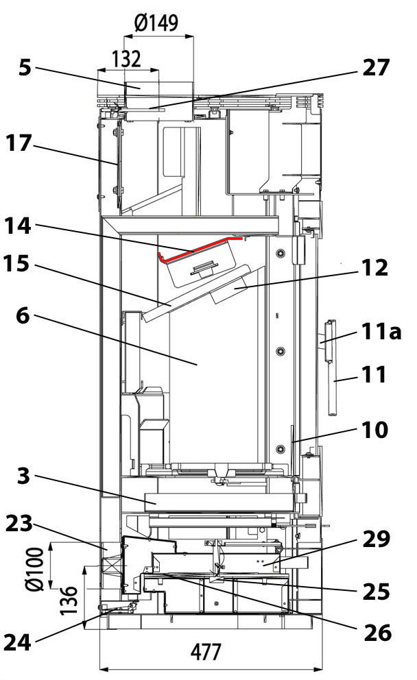 Haas-Sohn I 3020 deflettore di tiraggio in alto