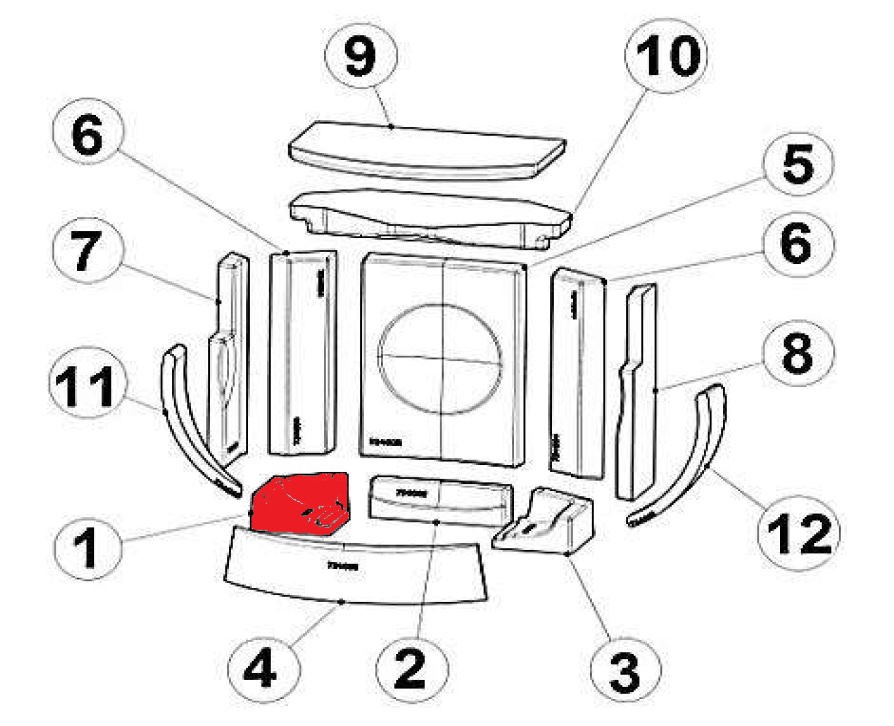 Austroflamm Clou compact pietra per fondo a sinistra