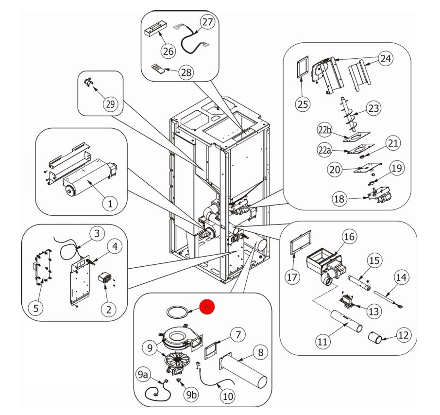 MCZ EGO-Air 1.0 guarnizione voluta fumi