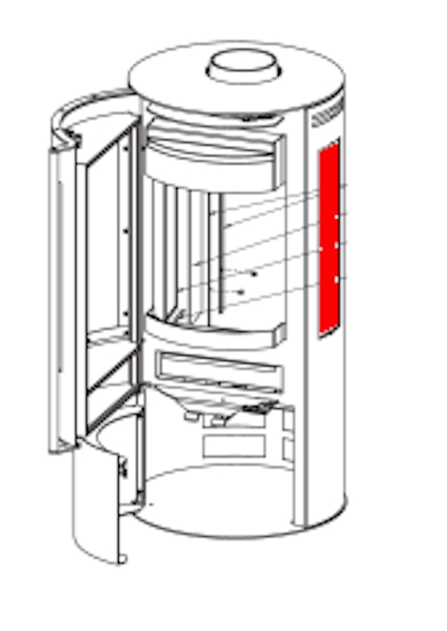 Fireplace Amarant vetro laterale a sinistra interno
