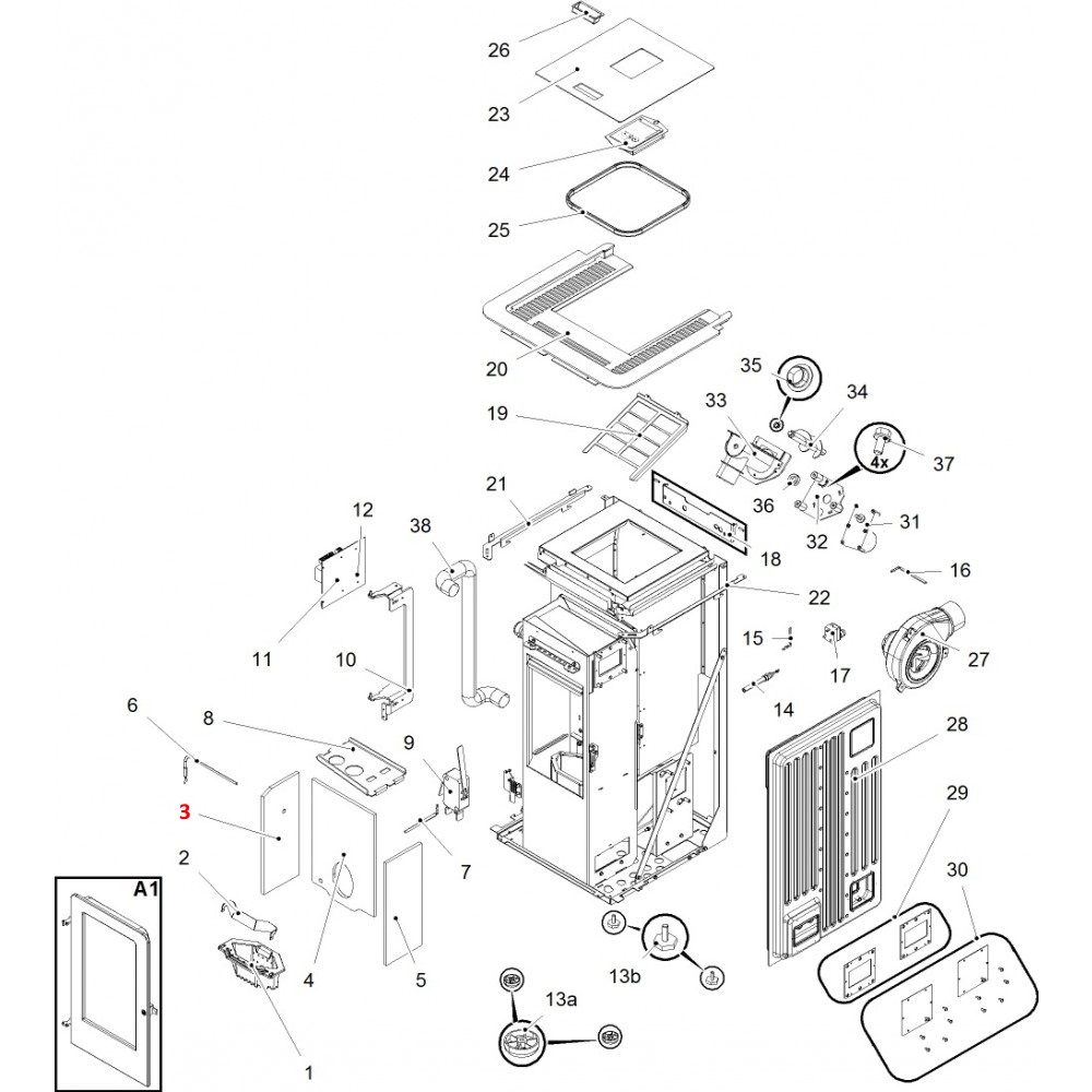 Haas+Sohn Pallazza III RLU-PGI 520.08 Pierre de paroi côté à gauche pierre de foyer