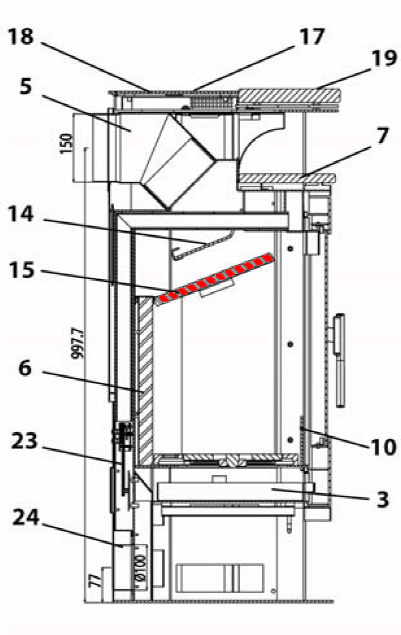 Haas-Sohn Nordal 249.17 deflettore di tiraggio in basso