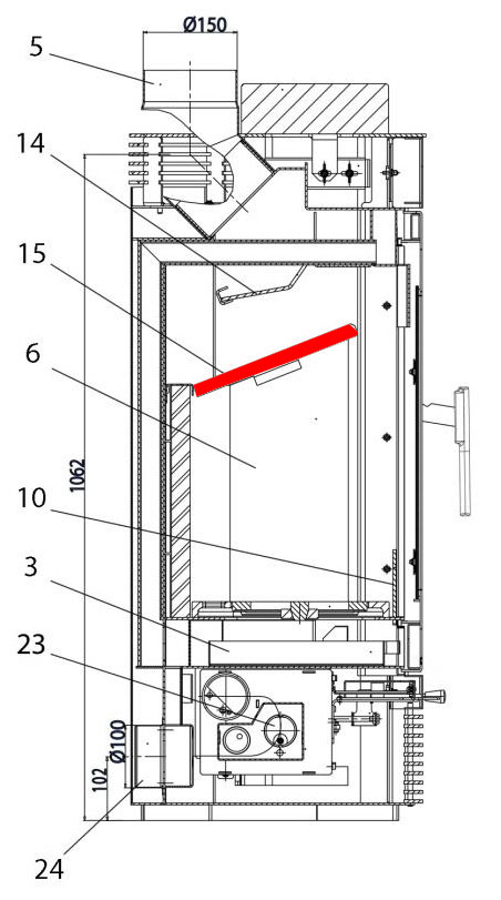 Haas-Sohn Hasvik 231.17 deflettore di tiraggio in basso