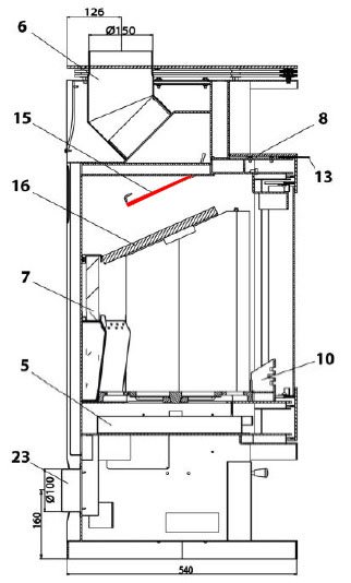 Haas-Sohn Husum 206.15 deflettore di tiraggio in alto