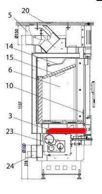 Haas-Sohn Askja 235.17 cassetto raccogli cenere