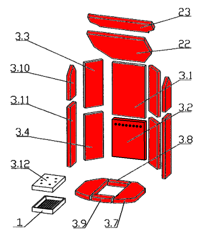 Oranier Polar 8Z rivestimento focolare A