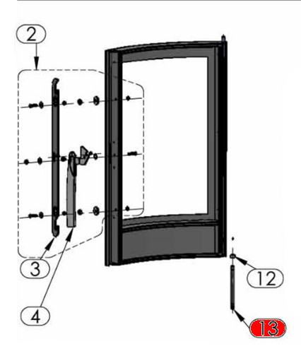 Oranier Polar 4 leva blocco sportello focolare