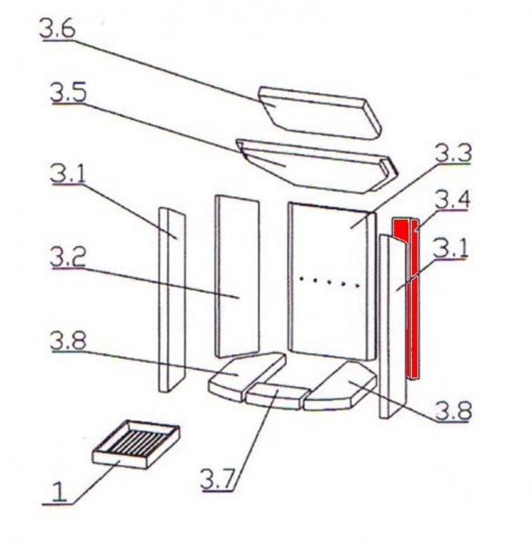 Oranier tipo 4654-6 pietra laterale a destra posteriore A