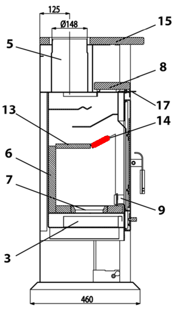 Haas-Sohn Viterbo 3 275.15 deflettore di tiraggio anteriore