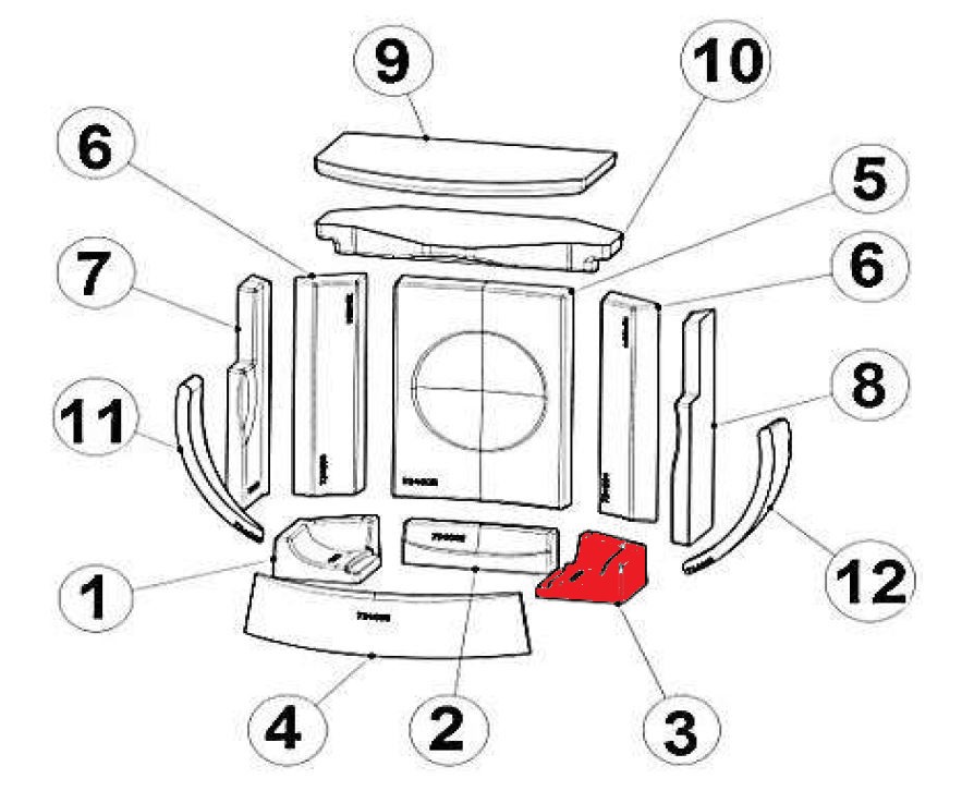 Austroflamm Clou compact pietra per fondo a destra