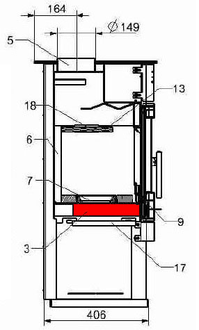 Haas-Sohn Fuego 287.12 cassetto raccogli cenere