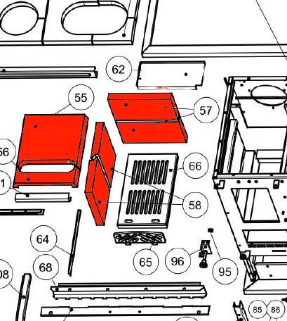 Wamsler W1-75 rivestimento focolare