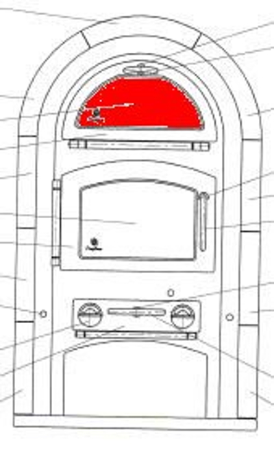 Fireplace Neapel vetro vano scaldavivande