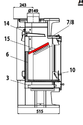 Haas-Sohn Bergamo 267.17 deflettore di tiraggio in basso