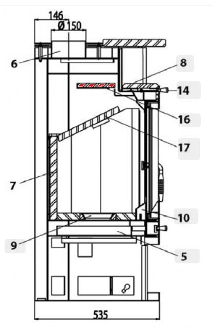 Haas-Sohn Siena 277.17 deflettore di tiraggio in alto