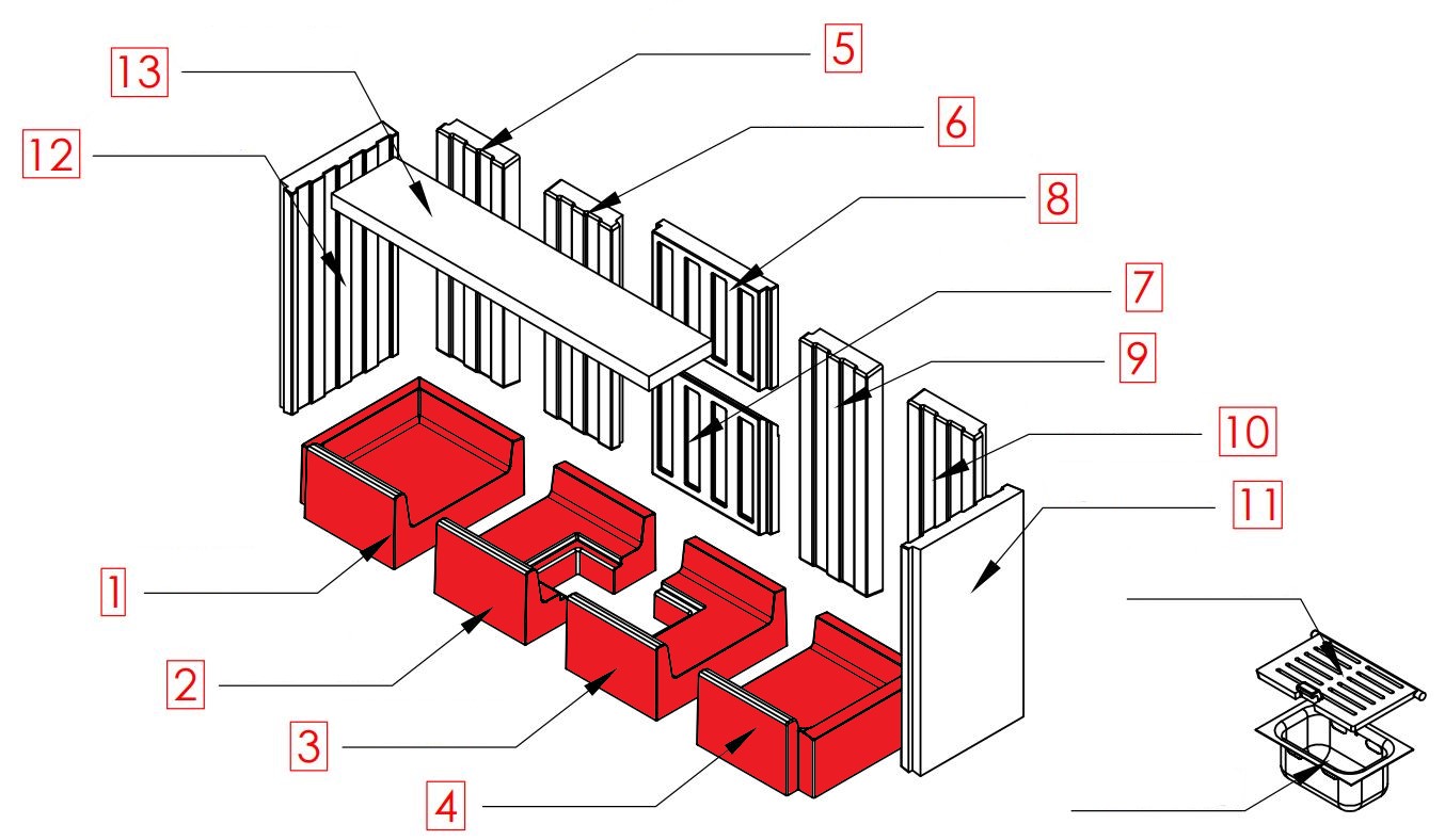 Spartherm Varia M100h pietra per fondo set