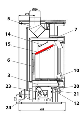 Haas-Sohn Breisgau 172.17 deflettore di tiraggio in basso