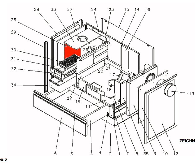 Wamsler K176A-70 pietra laterale esterno anteriore B