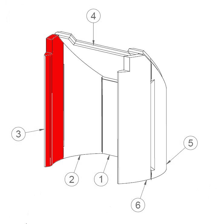 Contura 620S pietra laterale anteriore a sinistra