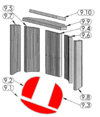 Oranier tipo 4654-6 pietra per fondo set C