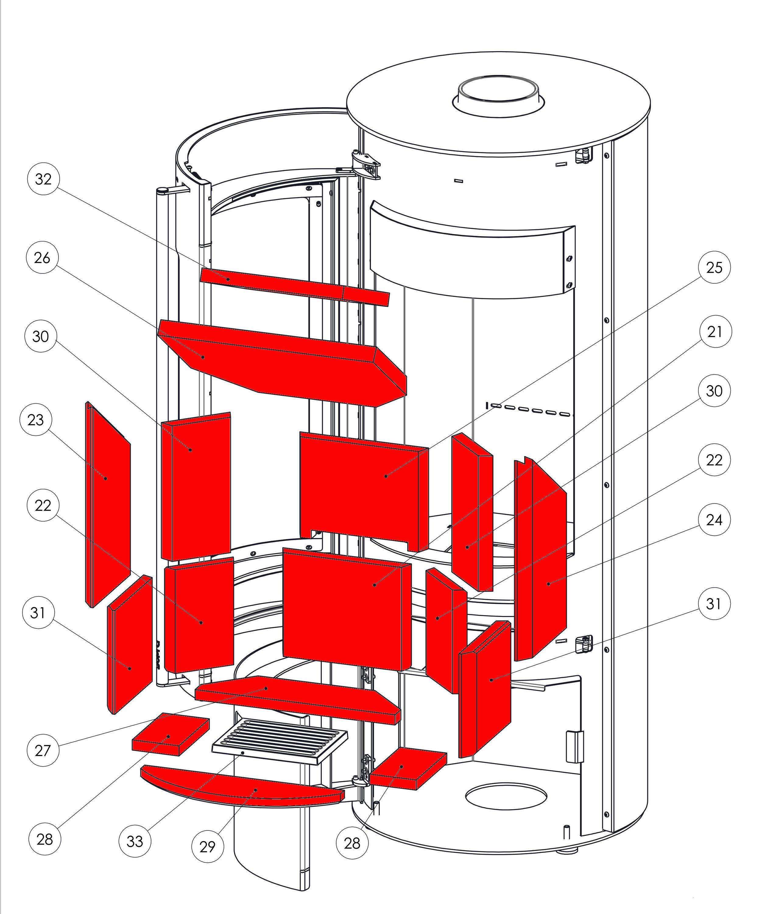 Supra Maud rivestimento focolare