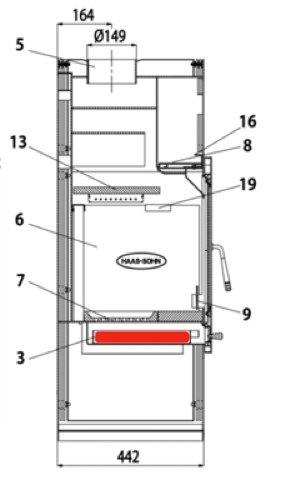 Haas-Sohn Vestre 268.17 cassetto raccogli cenere