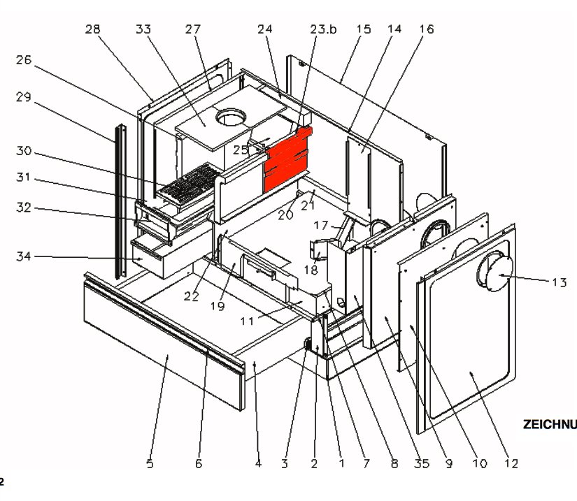 Wamsler K176A-70 pietra laterale interno posteriore A